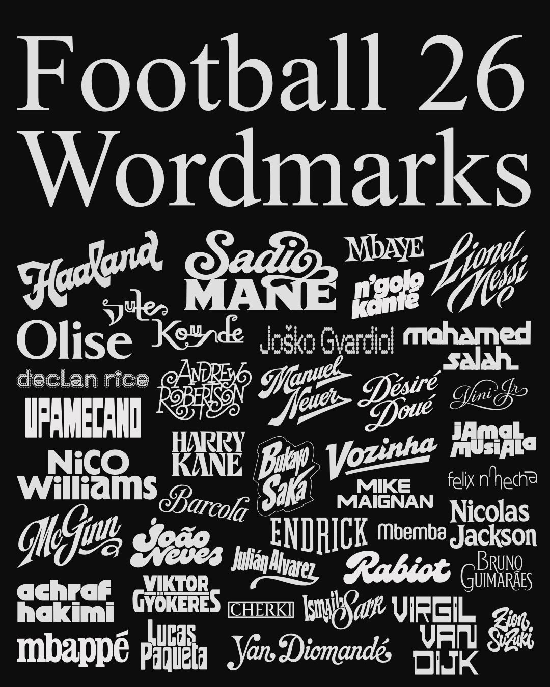 Football 26 wordmarks